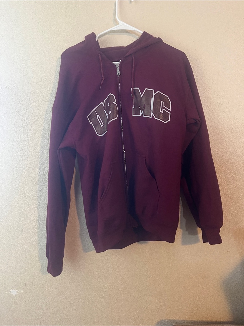 Women’s USMC Maroon Zip-Up Hoodie